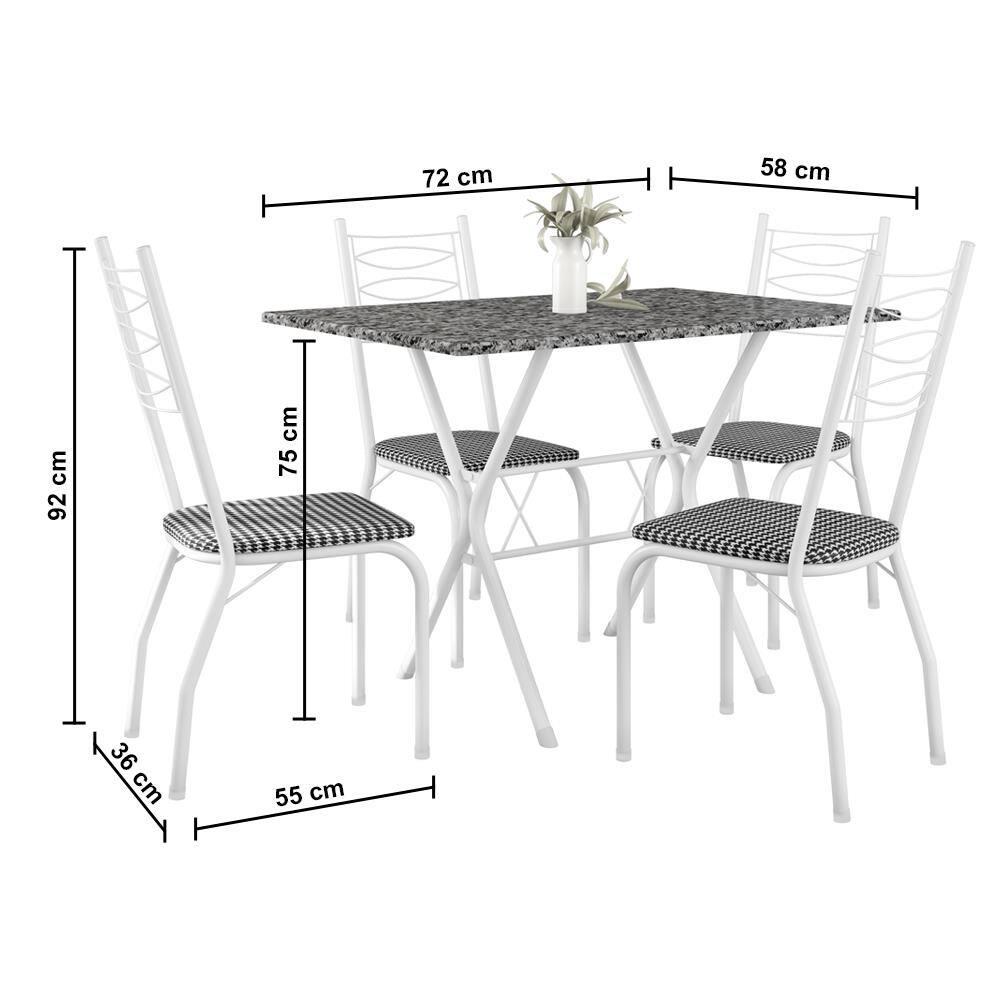 Mesa de Jantar de Granito Fabone Miami com 4 Cadeiras Estofadas - 3