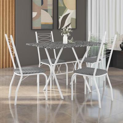 Mesa de Jantar de Granito Fabone Miami com 4 Cadeiras Estofadas
