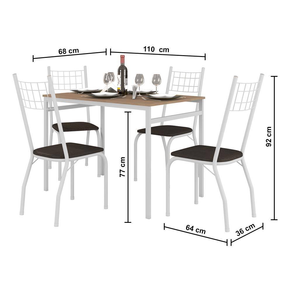 Mesa Retangular Fabone Sintra com 4 Cadeiras Estofadas - 3