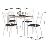 Mesa Retangular Fabone Sintra com 4 Cadeiras Estofadas - 3