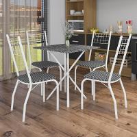 Mesa de Jantar de Granito Quadrada Fabone Brisa com 4 Cadeiras Estofadas - 1