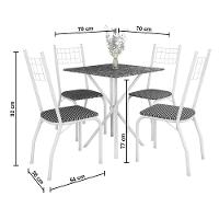 Mesa de Jantar de Granito Quadrada Fabone Brisa com 4 Cadeiras Estofadas - 3