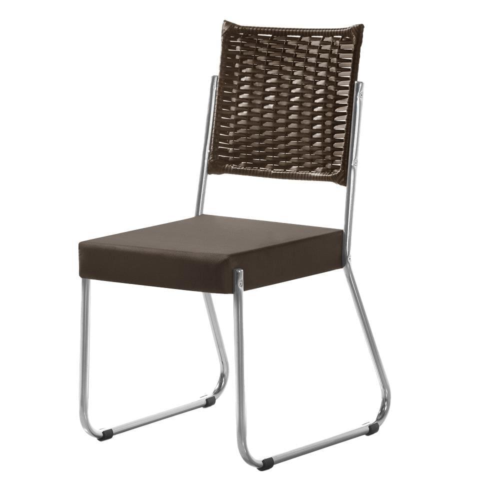 Cadeira de Jantar Aço Nobre Claudia com Assento Estofado e Revestimento Suede - 1