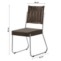 Cadeira de Jantar Aço Nobre Claudia com Assento Estofado e Revestimento Suede - 2