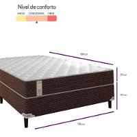Cama Box de Casal Portobel Roma com Molas Ensacadas 60x138x188cm - Branco/Marrom - 5