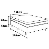 Cama Box Queen Size Portobel New Lexus com Molas Ensacadas e Revestimento em Tecido Poliéster 60x158x198cm - Branco/Cinza - 3