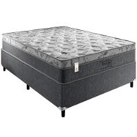 Cama Box Queen Size Portobel Orion com Molas Ensacadas e Revestimento em Tecido Poliéster 74x158x198cm - Cinza - 1