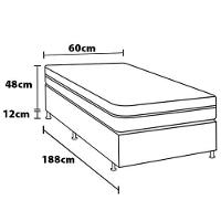 Cama Box de Solteiro Portobel New Lexus com Molas Ensacadas e Revestimento em Tecido Poliéster 60x88x188cm - Branco/Cinza - 3
