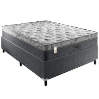 Cama Box de Casal Portobel Orion com Molas Ensacadas e Revestimento em Tecido Poliéster 72x138x188cm - Cinza - 1
