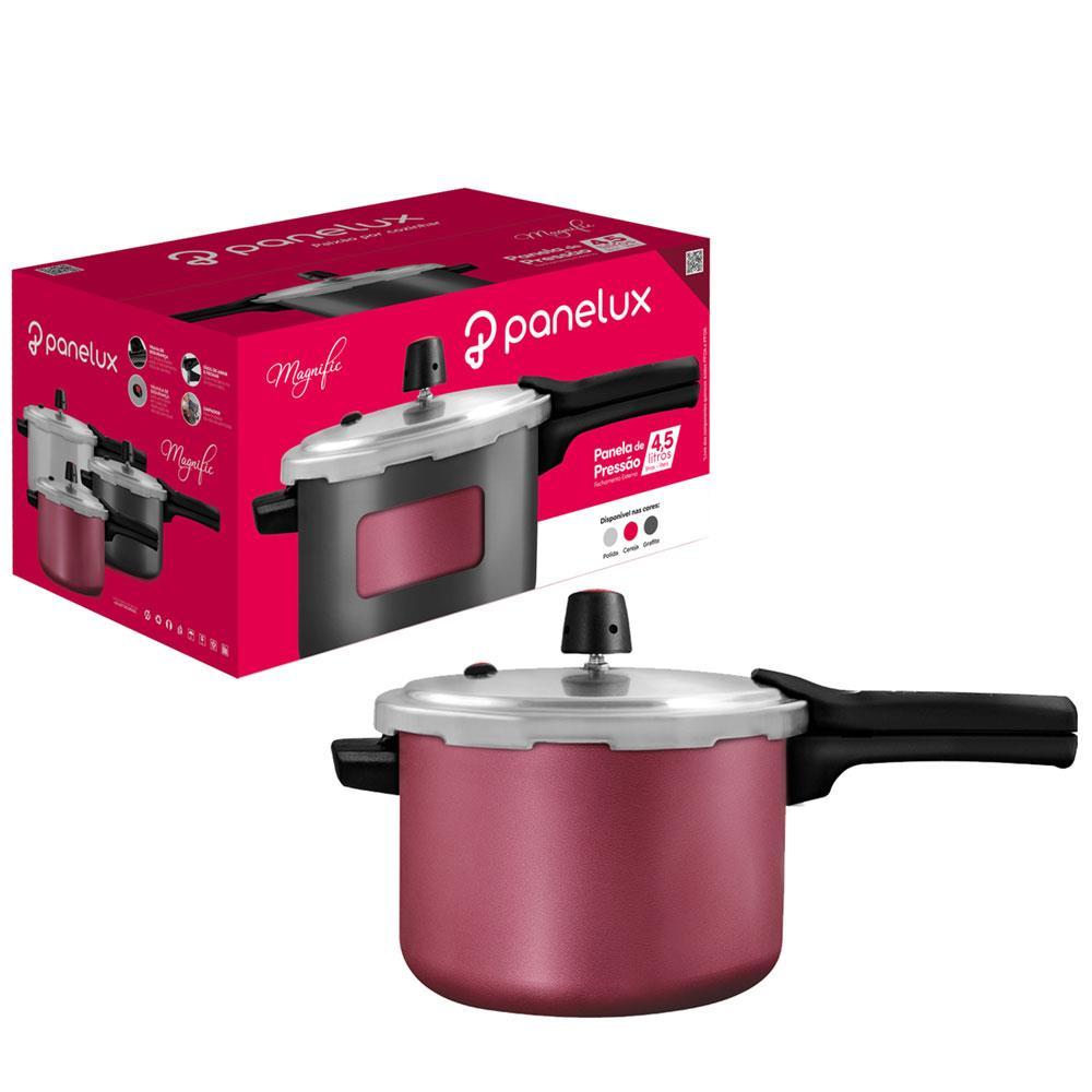 Panela de Pressão 4,5L Panelux Magnific em Alumínio com Antiaderente PTFE - Cereja - 2