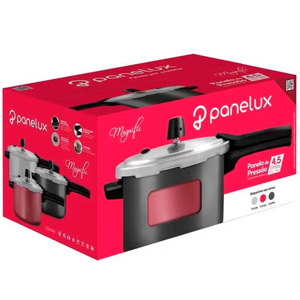 Panela de Pressão 4,5L Panelux Magnific em Alumínio com Antiaderente PTFE - Cereja - 4