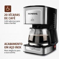 Cafeteira Elétrica Mondial Dolce Arome Vidro C-43-20X-SI 20 Xícaras 550W – Preto/Inox - 2