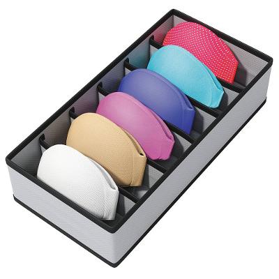 Organizador Pequeno para Sutiãs Euro Home com 6 Divisórias em TNT e Papelão - Cinza