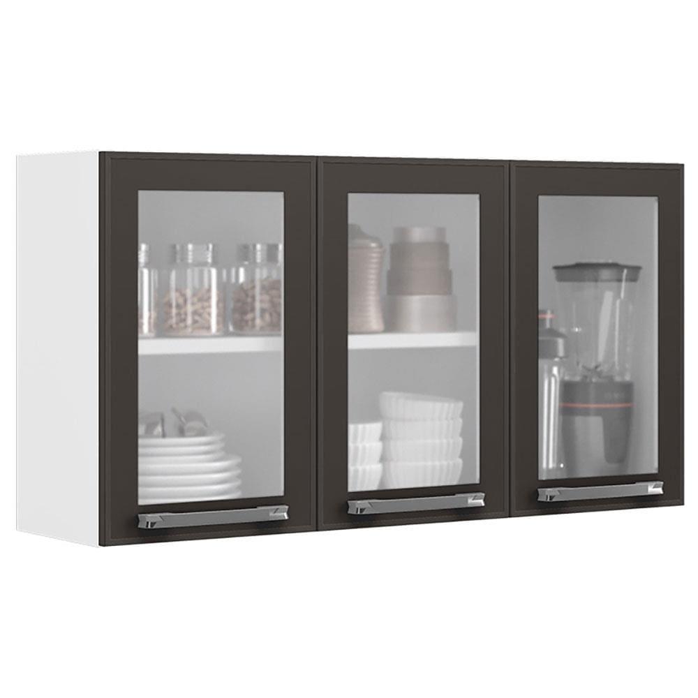 Armário Aéreo Triplo Itatiaia Florença com 3 Portas e 2 Prateleiras - 105cm de largura - 1