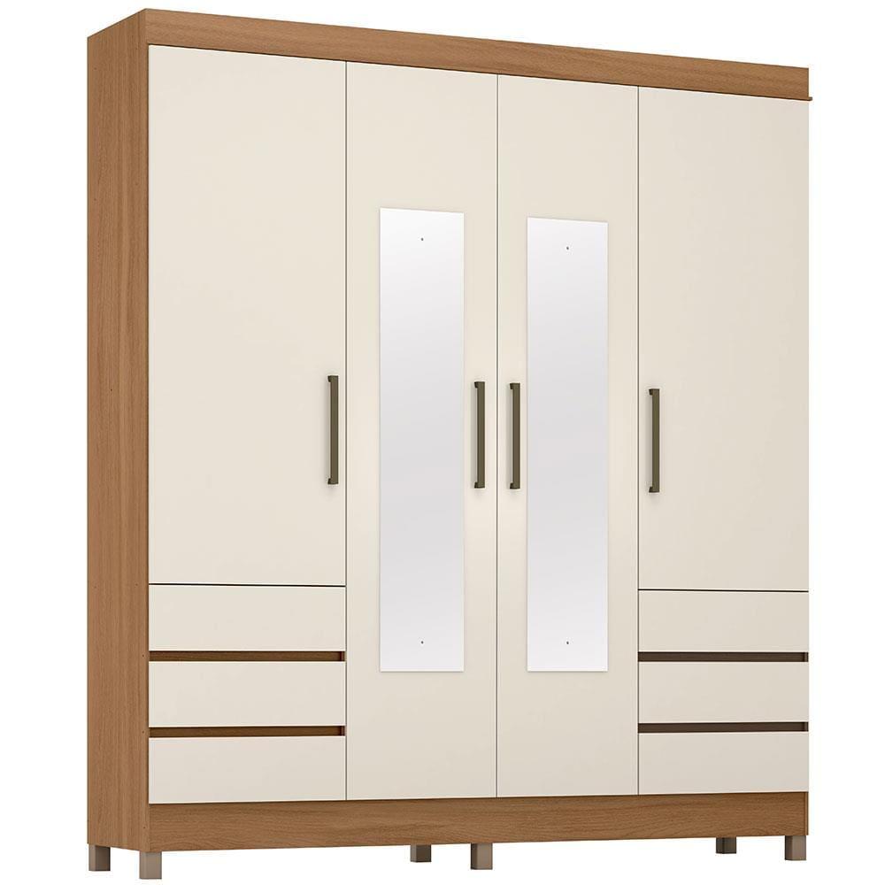Guarda-Roupa Demóbile Mônaco com 4 Portas, 6 Gavetas e Espelho - 195cm de largura - 3