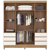 Guarda-Roupa Demóbile Mônaco com 4 Portas, 6 Gavetas e Espelho - 195cm de largura