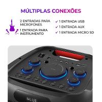 Caixa de Som Partybox AIWA PB-04 BT com Bluetooth, Entrada USB e Iluminação RGB - 260W - 7