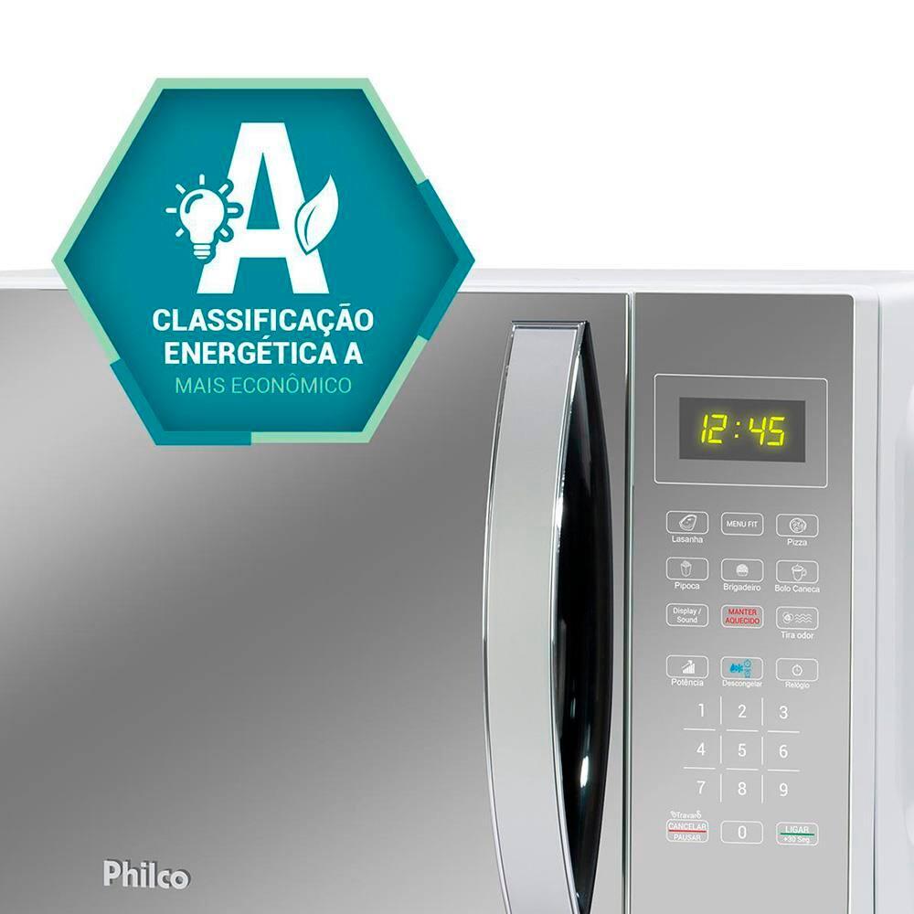 Micro-ondas Philco PMO38E 1400W com Função Manter Aquecido e Tirar Odor – Branco Espelhado - 7