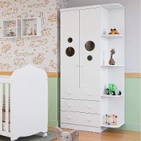 Guarda-Roupa Infantil Peroba Duda Plus com 2 Portas, 3 Gavetas, 5 Prateleiras e 86 cm de Largura - 1