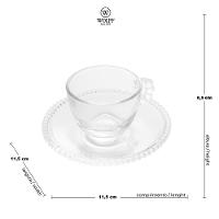 Conjunto com 4 Xícaras e Pires para Café Wolff Pearl em Cristal - 80 ml - 6