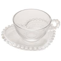 Conjunto com 4 Xícaras e Pires para Chá Wolff Pearl Coração em Cristal - 180 ml - 2