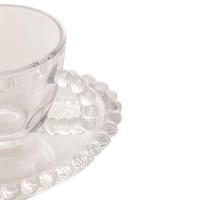 Conjunto com 4 Xícaras e Pires para Café Wolff Pearl Coração em Cristal - 85 ml