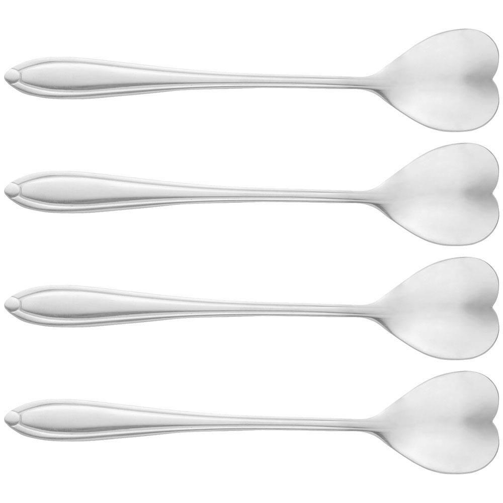 Conjunto de Colheres para Chá Wolff Heart em Aço Inox Prata - 4 Peças - 1