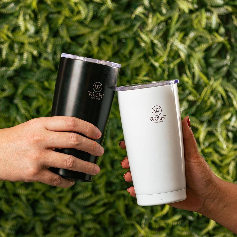 Copo Térmico Wolff 28900 com Tampa e Parede Dupla Preto - 600 ml - 8