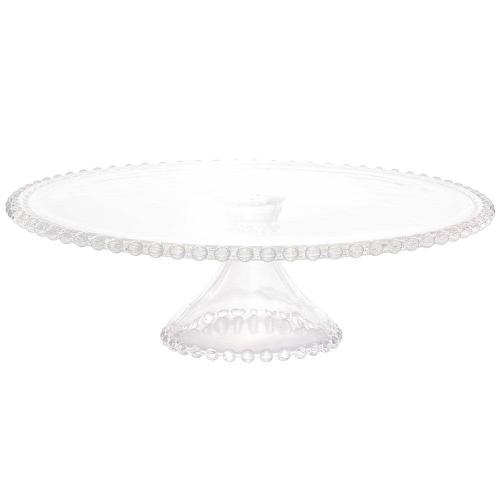 Prato para Bolo Wolff Pearl com Pedestal em Cristal - 31 cm
