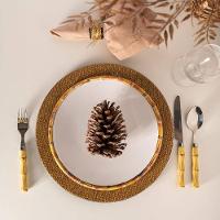 Prato Raso Wolff Bambu em Melamina Branco - 27 cm - 7