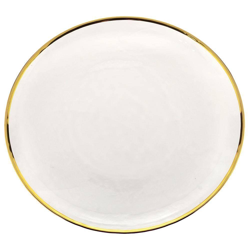 Prato Raso Wolff Agate com Borda Dourada - 26 cm - 1