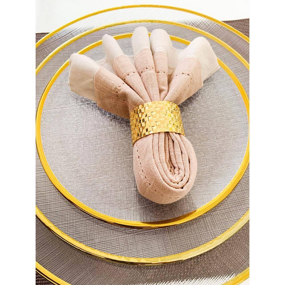 Prato Raso Wolff Agate com Borda Dourada - 26 cm - 9