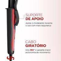 Modelador de Cachos Mondial Infinity EM-12 Cabo Giratório Bivolt Preto/Vermelho - 5