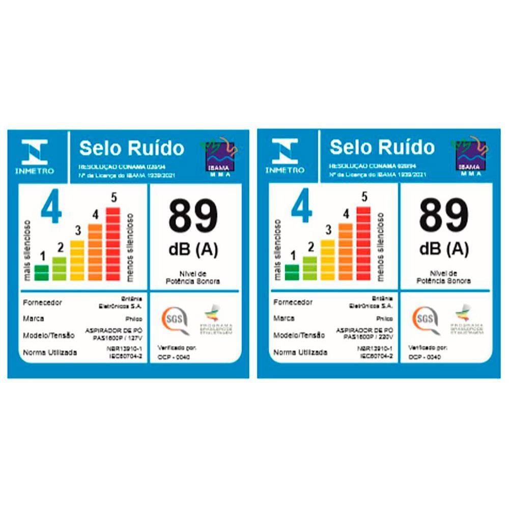 Aspirador de Pó Vertical 2 em 1 Philco PAS1600P 1450 W - Preto - 6