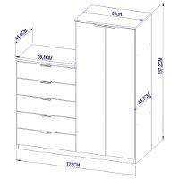 Cômoda Sapateira Bartira Roma com 2 Portas e 5 Gavetas - 122cm de largura - 4