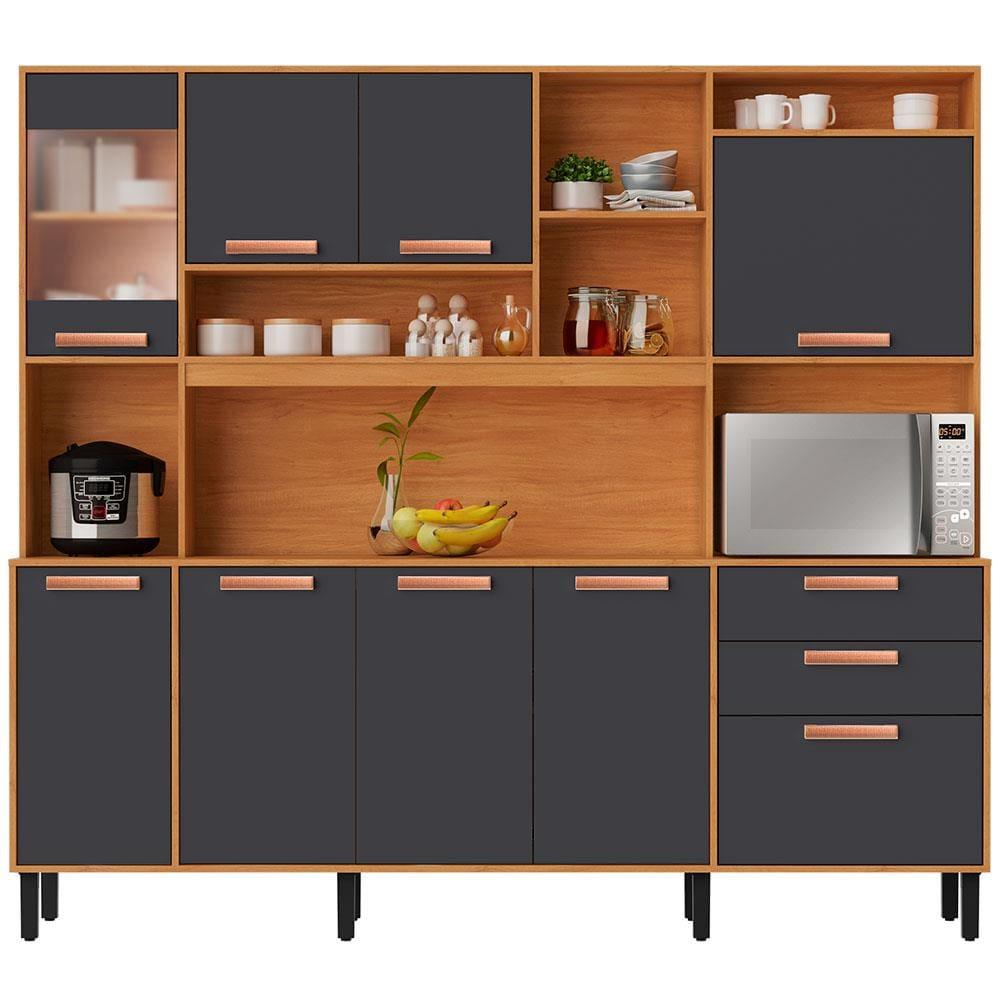Cozinha Compacta Itatiaia Nápoles com 8 Portas, 3 Gavetas e 9 Prateleiras - 220cm de largura - 2