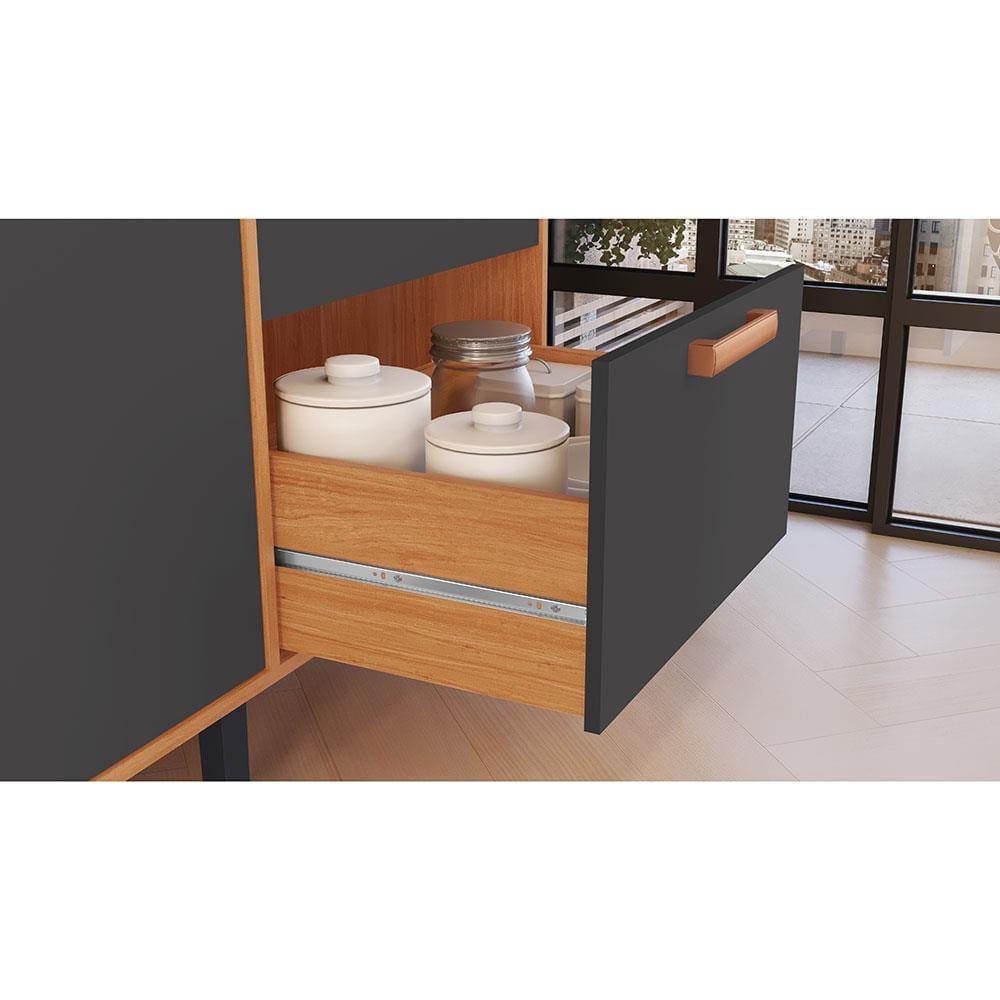 Cozinha Compacta Itatiaia Nápoles com 8 Portas, 3 Gavetas e 9 Prateleiras - 220cm de largura - 9