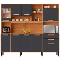 Cozinha Compacta Itatiaia Nápoles com 8 Portas, 3 Gavetas e 9 Prateleiras - 220cm de largura - 2