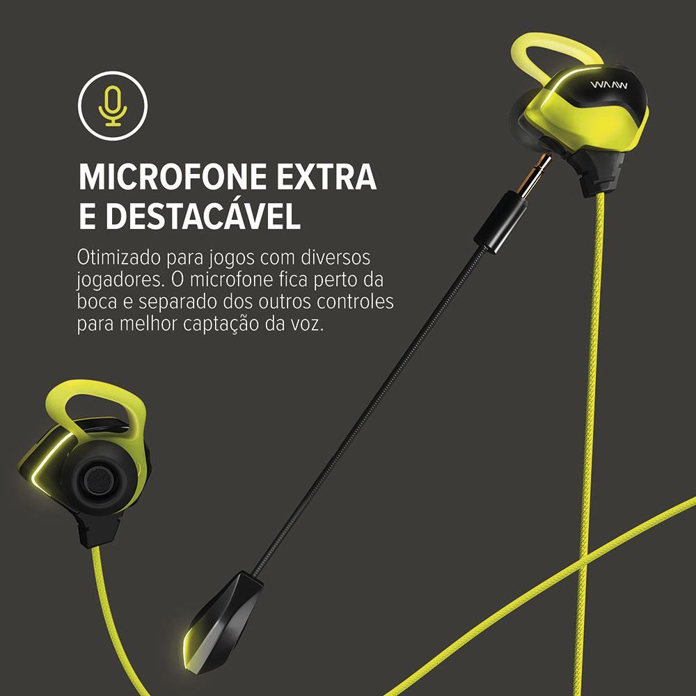 Fone de Ouvido Intra-Auricular Gamer WAAW By Alok Energy 10EWG com Microfone Integrado - 9
