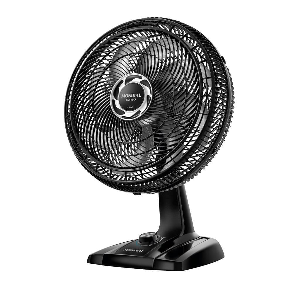 Ventilador de Mesa Mondial Turbo NVT408PB 40cm 8 Pás 3 Velocidades Preto/Prata - 1