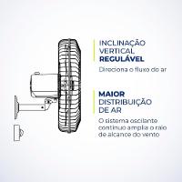 Ventilador de Parede 50cm Mondial Turbo Pro NVP com 5 Pás, 3 Velocidades - Preto