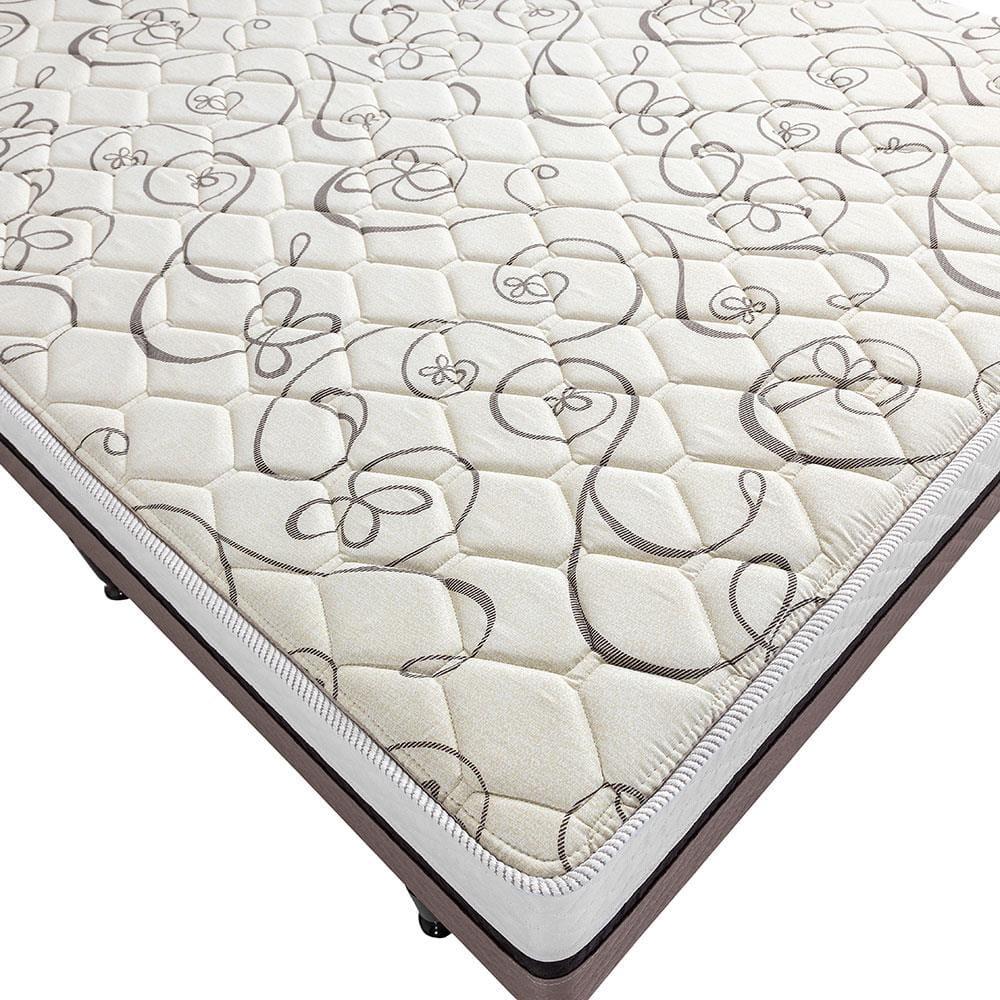 Cama Box Conjugada Casal Herval Roma Ortopédico Espuma D20 e Tecido Poliéster 53x138x188cm - Marrom/Bege/Branco - 7