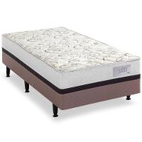 Cama Box Conjugada Solteiro Herval Roma Ortopédico com Pillow Top e Tecido Poliéster 53x88x188 cm - Marrom/Bege/Branco - 3