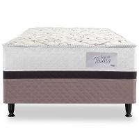 Cama Box Conjugada Solteiro Herval Roma Ortopédico com Pillow Top e Tecido Poliéster 53x88x188 cm - Marrom/Bege/Branco
