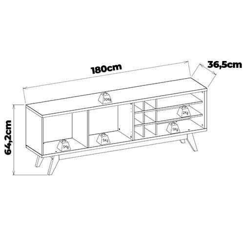 Rack Colibri Noronha com 180 cm de Largura, Ideal para TV de Até 70” - 9