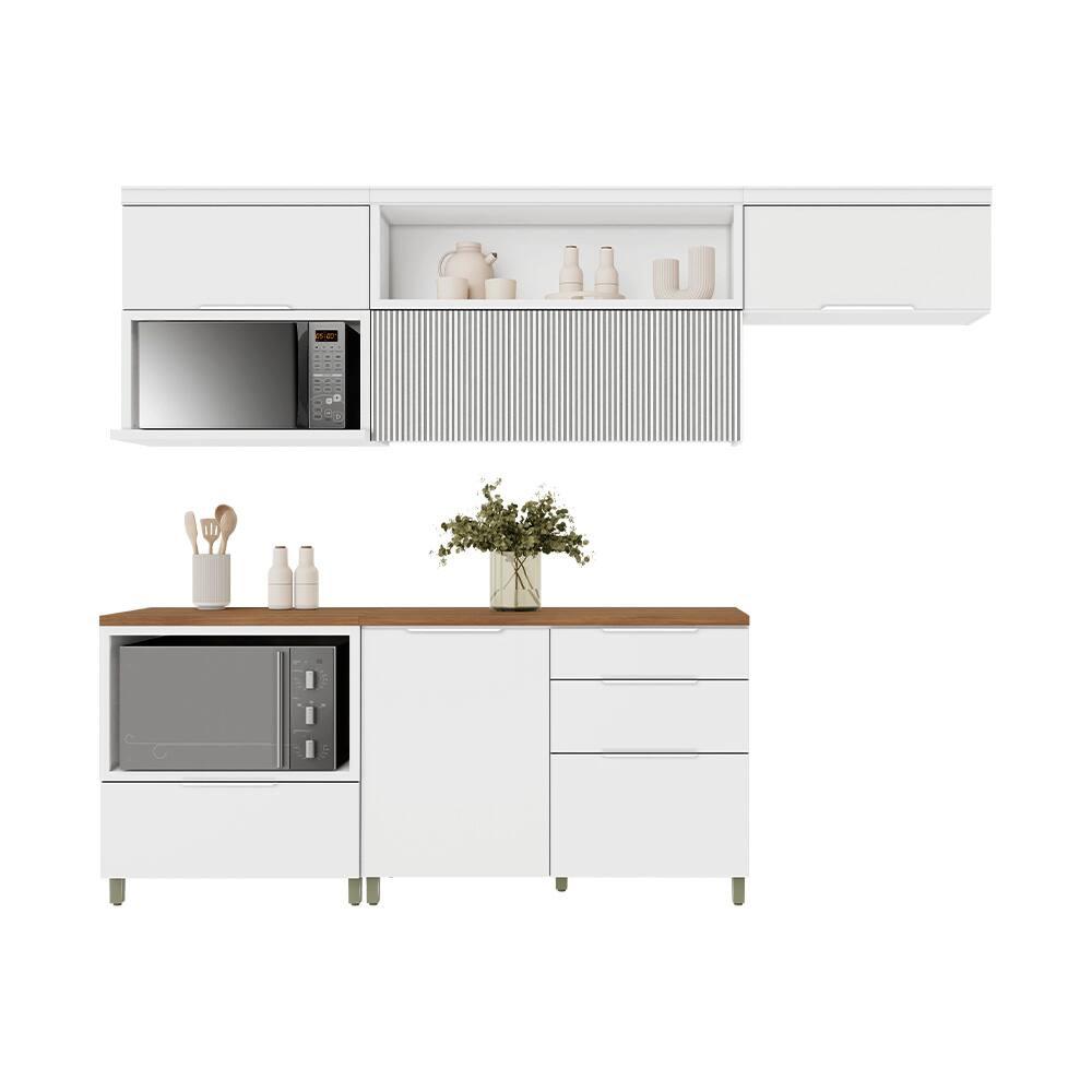 Cozinha Compacta Nesher Marquesa com 4 Portas, 4 Gavetas e 4 Prateleiras – 280cm de Largura - 2