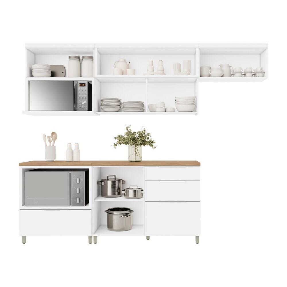 Cozinha Compacta Nesher Marquesa com 4 Portas, 4 Gavetas e 4 Prateleiras – 280cm de Largura - 4