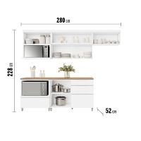 Cozinha Compacta Nesher Marquesa com 4 Portas, 4 Gavetas e 4 Prateleiras – 280cm de Largura - 5