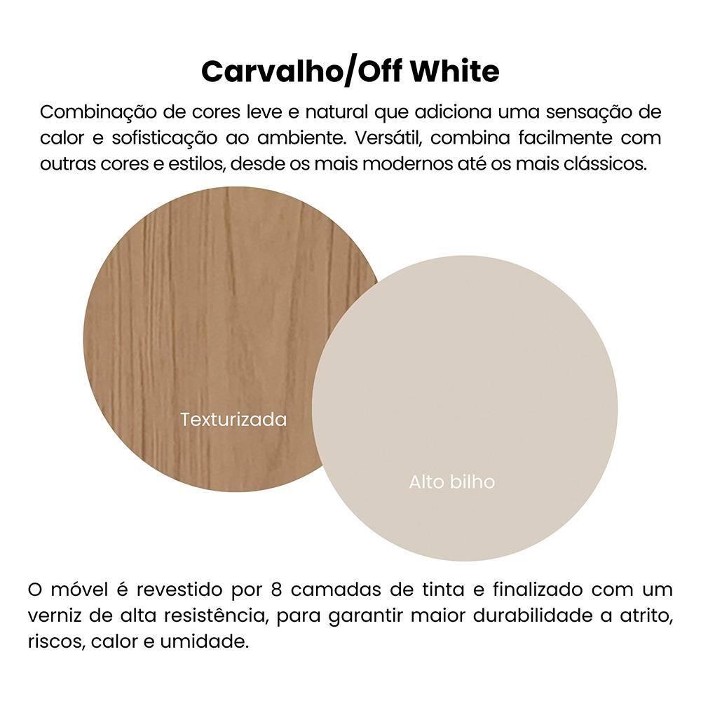 Mesa de Apoio Artely Up Quadrada - Carvalho e Off White - 5