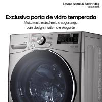 Lava e Seca LG 18Kg/10Kg com Inteligência Artificial AI DD™ e Wi-Fi WD18SV2S6B – Inox Look - 10